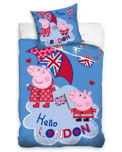 Set de dormit pentru copii Sonne Home - Peppa Pig London, 2 piese - 1