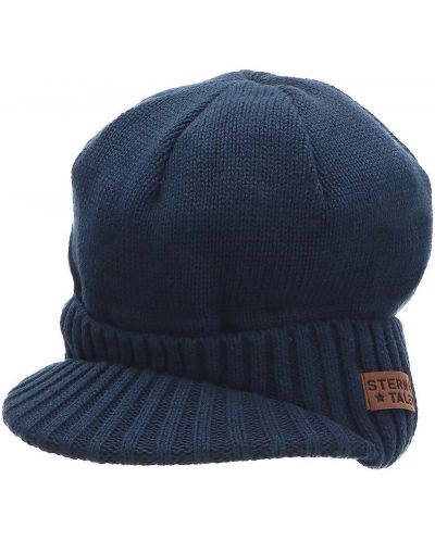 Pălărie tricotată pentru copii cu vizor Sterntaler - 55 cm, 4-6 ani, albastru închis - 1