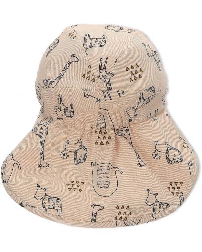 Pălărie de vară pentru copii cu protecție UV 50+ Sterntaler - Cu animale, 51 cm, 18-24 luni, bej - 4