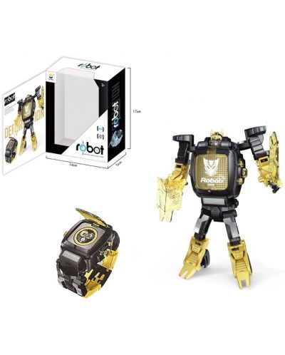 Jucărie pentru copii Raya Toys - Robot ceas transformator, galben - 2