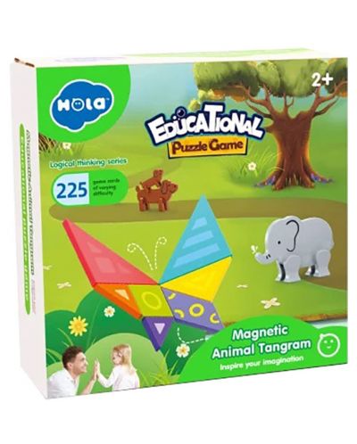 Joc inteligent pentru copii Hola toys Educational - Tangram magnetic, Animale - 1