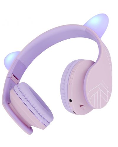 Casti pentru copii PowerLocus - P2, Ears, wireless, roz/ mov - 2