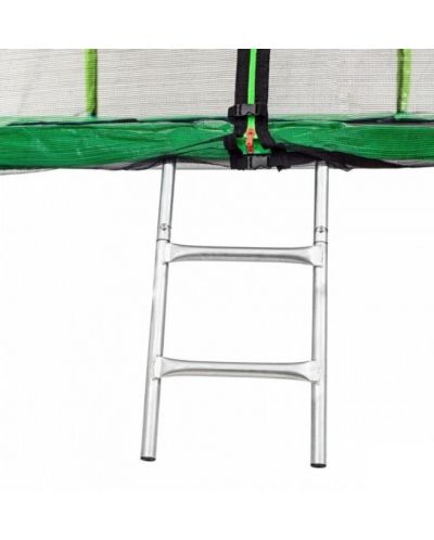 Trambulină pentru copii Atleto - Cu plasă și scăriță, 305 cm, verde - 4