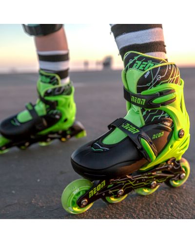 Role pentru copii 2 în 1 Yvolution - Neon Combo Skates, marimea 30-33, verde - 4