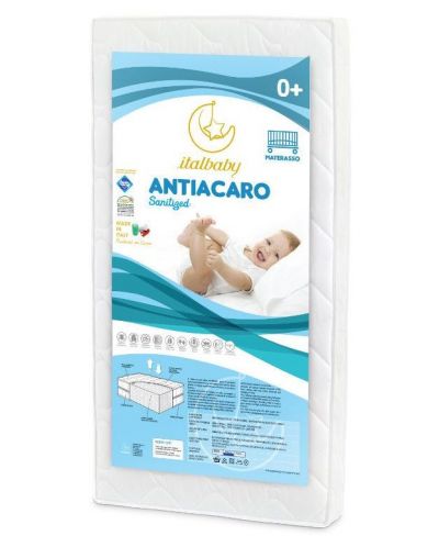 Saltea pentru pat de bebeluși Italbaby - Antiacaro, pentru pătuțul Concept, 75 x 130 x 12 cm - 2