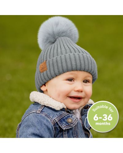 Pălărie de iarnă pentru copii KeaBabies - 6-36 luni, gri, 2 bucăți - 2