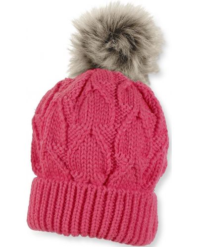 Pălărie tricotată pentru copii cu ciucuri Sterntaler - 53 cm, 2-4 ani, roz - 1