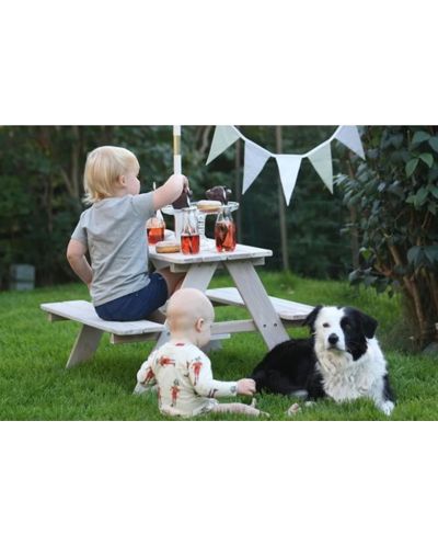 Masă de picnic din lemn pentru copii cu umbrelă Ginger Home - 7