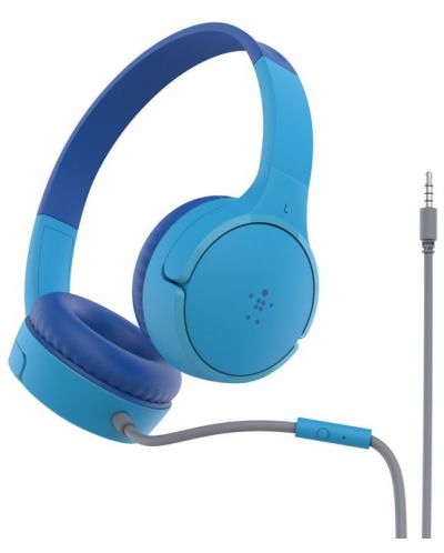 Căști pentru copii cu microfon Belkin - SoundForm Mini, albastru - 1