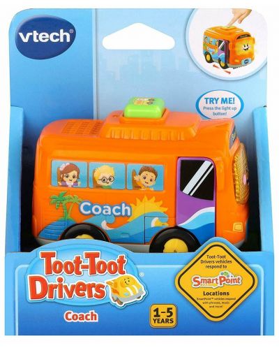 Jucărie Vtech - Mini cărucior, autobuz școlar - 1