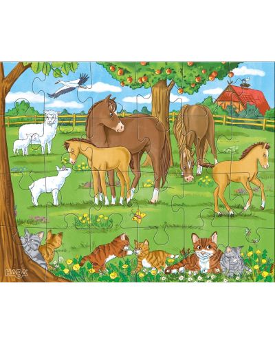Puzzle pentru copii 3 in 1 Haba - Familiile animalelor - 3