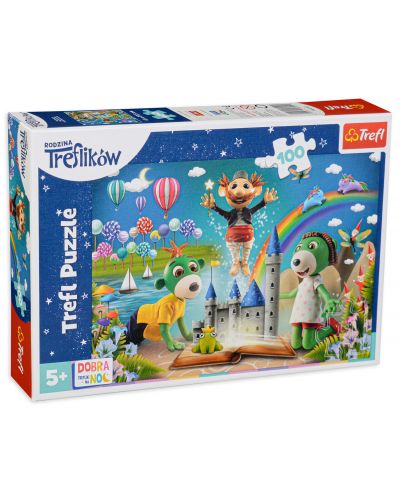 Puzzle pentru copii Trefl de 100 piese - Familia Treflik - 1