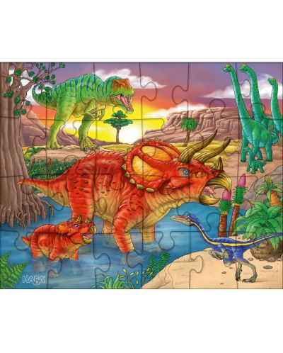 Puzzle pentru copii 3 in 1 Haba - Dinozauri - 3