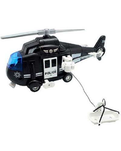 Jucărie pentru copii Raya Toys - Elicopter de poliție, negru - 2