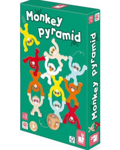 Joc de echilibru pentru copii Janod - Piramida din maimutele - 2
