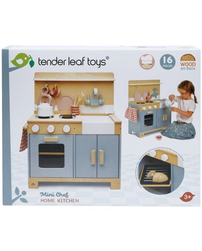 Tender Leaf Toys - Bucătărie din lemn Mini Chef cu accesorii - 7