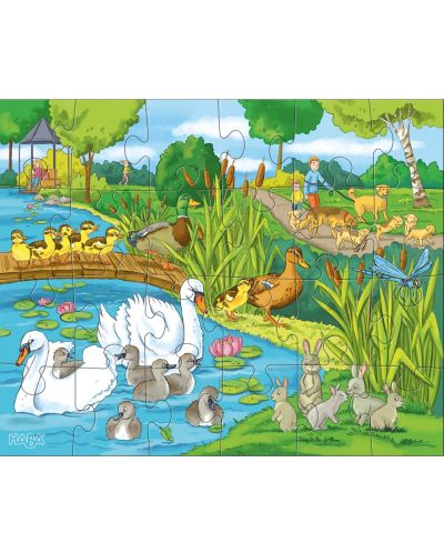 Puzzle pentru copii 3 in 1 Haba - Familiile animalelor - 4