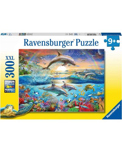 Puzzle pentru copii Ravensburger  din 300 XXL piese - Paradisul delfinilor - 1