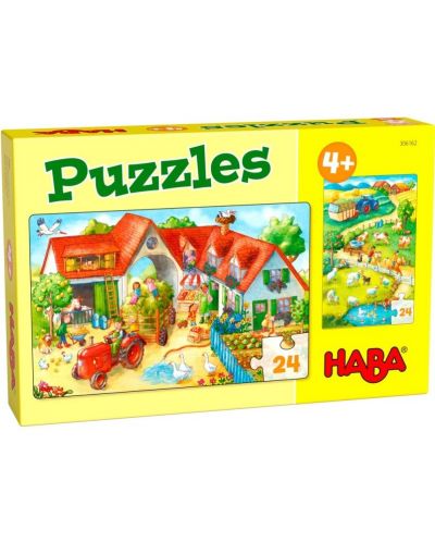 Puzzle pentru copii Haba - Ferma, 2 buc. - 1