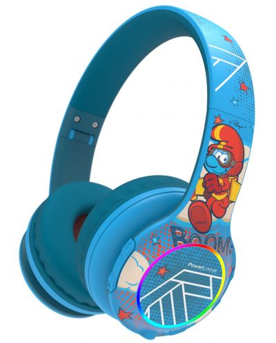 Căști pentru copii PowerLocus - PLED Smurf, wireless, albastru - 1