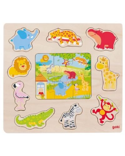 Puzzle pentru copii Goki - Animale de la grădina zoologică - 1