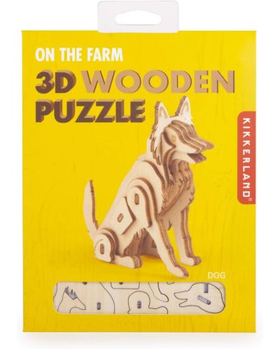 Puzzle 3D din lemn  Kikkerland din 24 piese - câine - 5