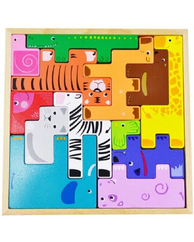 Puzzle pentru copii Acool Toy - Animal Tetris, 13 piese - 1