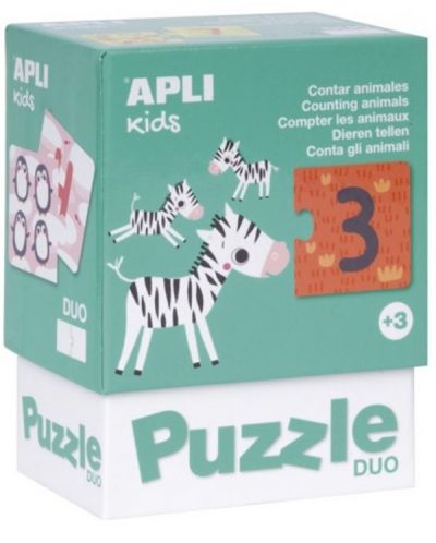 Puzzle pentru copii Apli Kids - Cate animale sunt, 24 piese - 1
