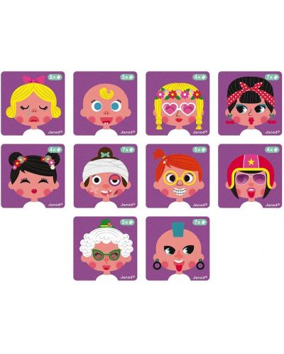 Carte magnetica pentru copii Janod - Fetite cu fete amuzante - 4