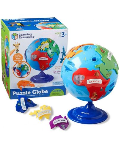 Puzzle pentru copii Learning Resources - Glob pamantesc cu continente - 1