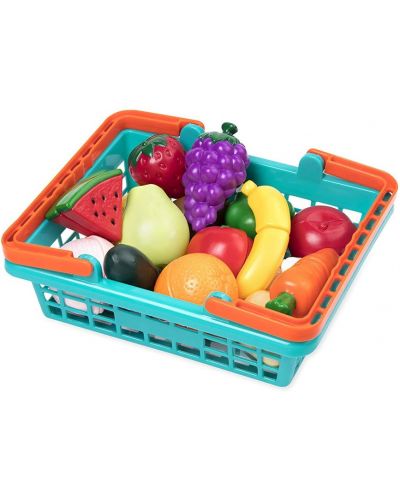 Set pentru copii Battat - Cos de cumparaturi cu fructre si legume - 1