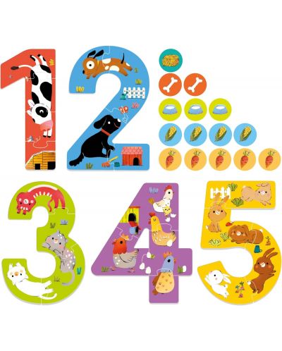 Puzzle educațional pentru copii Headu - Numere amuzante - 2