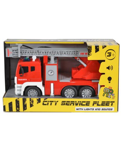 Jucărie pentru copii Moni Toys - Camion de pompieri cu macara, 1:12 - 1