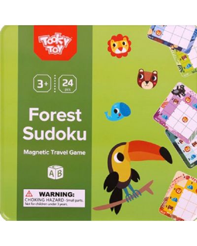 Joc din lemn Tooky toy - Sudoku, animale de padure - 3