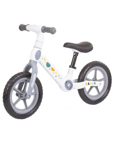 Bicicletă de echilibru pentru copii Chipolino - Dino, alb și gri - 1