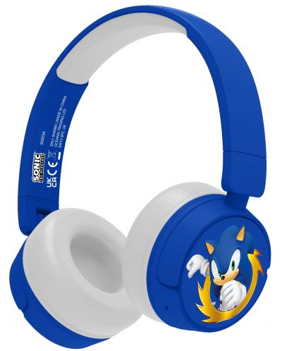 Căști pentru copii OTL Technologies - Sonic The Hedgehog, wireless, albastre - 1