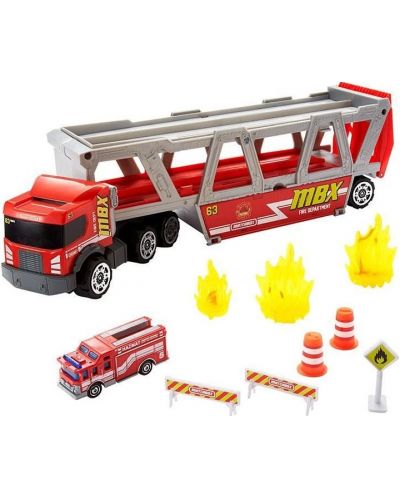 Jucarie Mattel - Camion autotransportator Fire Rescue Hauler - 2
