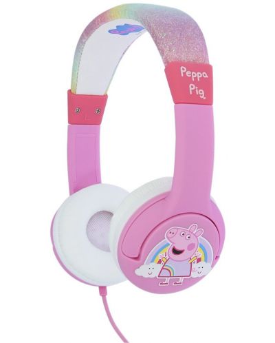 Casti pentru copii OTL Technologies - Peppa Pig Rainbow, roz - 1
