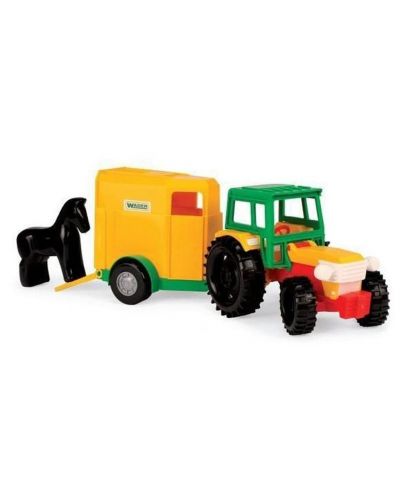Jucarie pentru copii Wader - Tractor, cu remorca si cal - 1