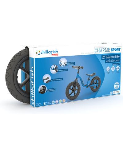 Bicicletă de echilibru pentru copii Chillafish - Charlie Sport 12′′, albastră - 7