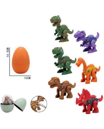 Jucărie pentru copii Raya Toys - Dinozaur de asamblat, ou mov - 2