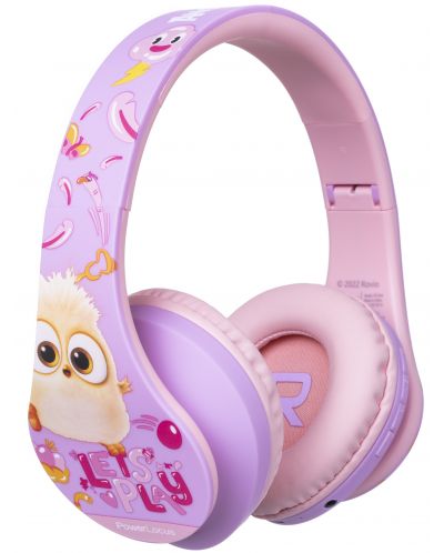 Căști pentru copii PowerLocus - P2 Kids Angry Birds, wireless, roz/violet - 2