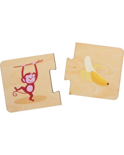 Puzzle din lemn pentru copii Picior mic - Animale de hrănit, 20 de piese - 4