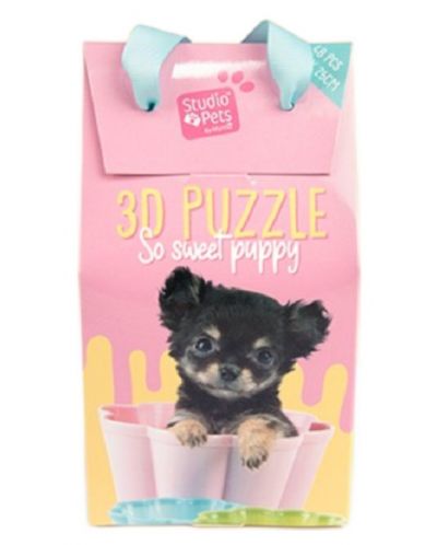 Puzzle 3D pentru copii Studio Pets - Cățeluș Chihuahua, 48 piese - 1
