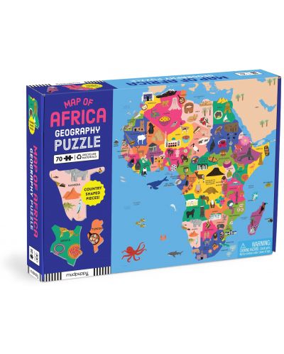 Puzzle pentru copii Mudpuppy din 70 piese - Harta Africii - 1