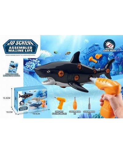 Jucărie pentru copii Raya Toys - Asamblare rechin, cu șurubelniță - 2