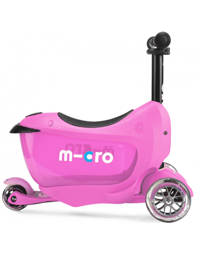 Scooter pentru copii 2 în 1 Micro - Mini2Go Deluxe Plus, roz - 5