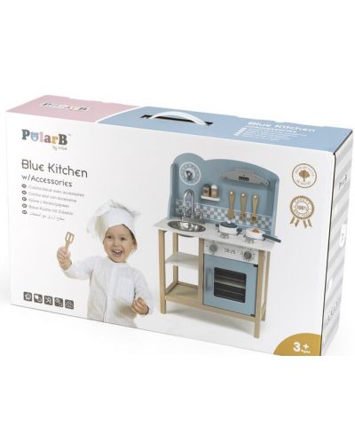 Bucătărie pentru copii Viga - Cu accesorii, PolarB, albastru - 1
