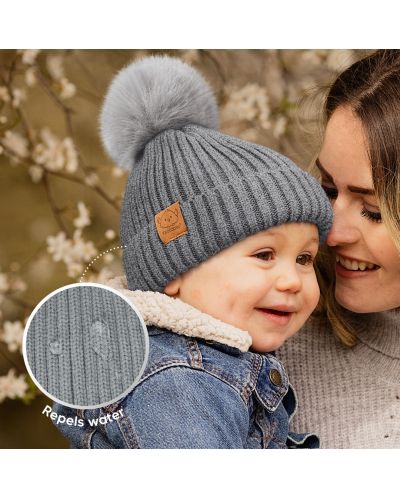 Pălărie de iarnă pentru copii KeaBabies - 6-36 luni, gri, 2 bucăți - 6