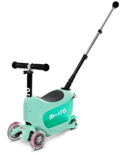 Scooter pentru copii 2 în 1 Micro - Mini2Go Deluxe Plus, mentă - 1